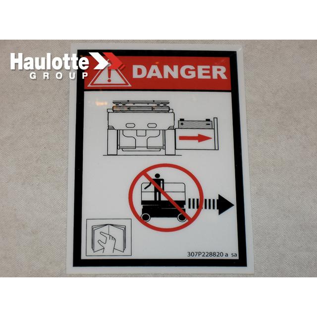 Part Number 307P228820 Locking Drawer Label fits Haulotte
