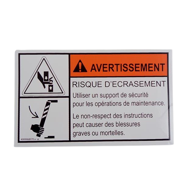 Part Number 4000068070 Label fits Haulotte
