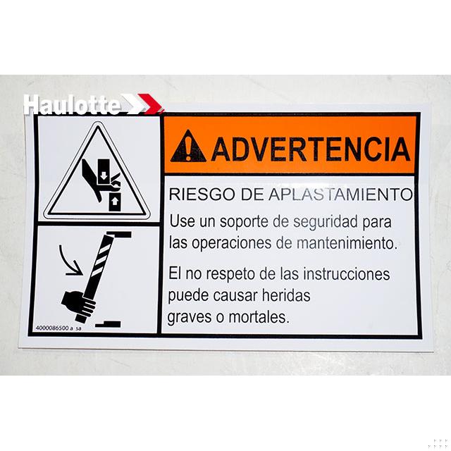 4000086500 Hand Injury Label | Genuine Haulotte