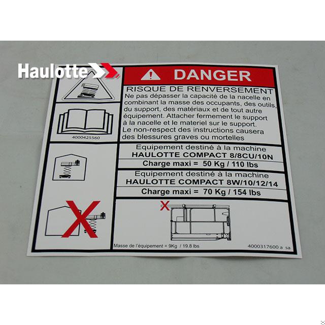4000317600 Danger | Genuine Haulotte