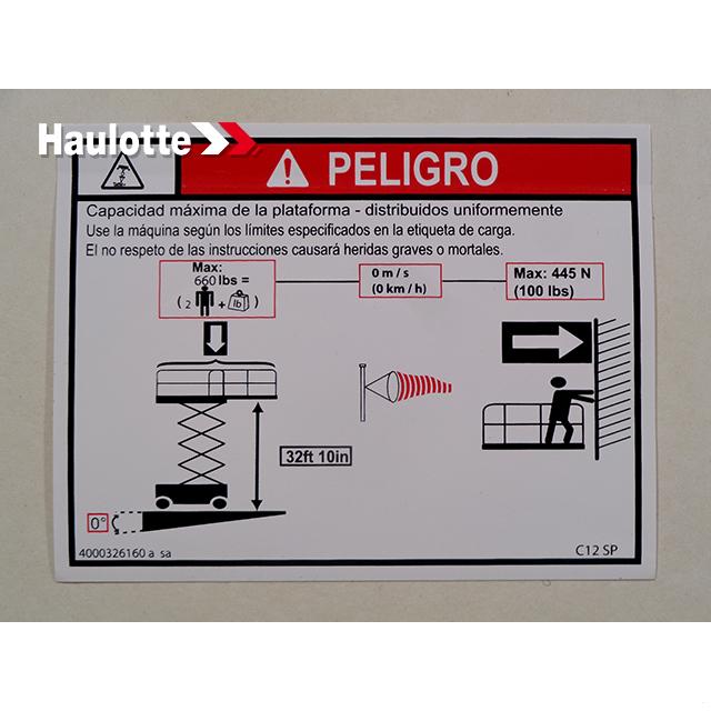 4000326160 Load Height C12 See 4000701060 | Genuine Haulotte