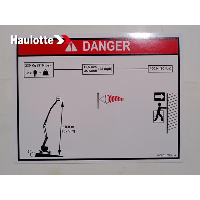 Part Number 4000761700 Load Height fits Haulotte