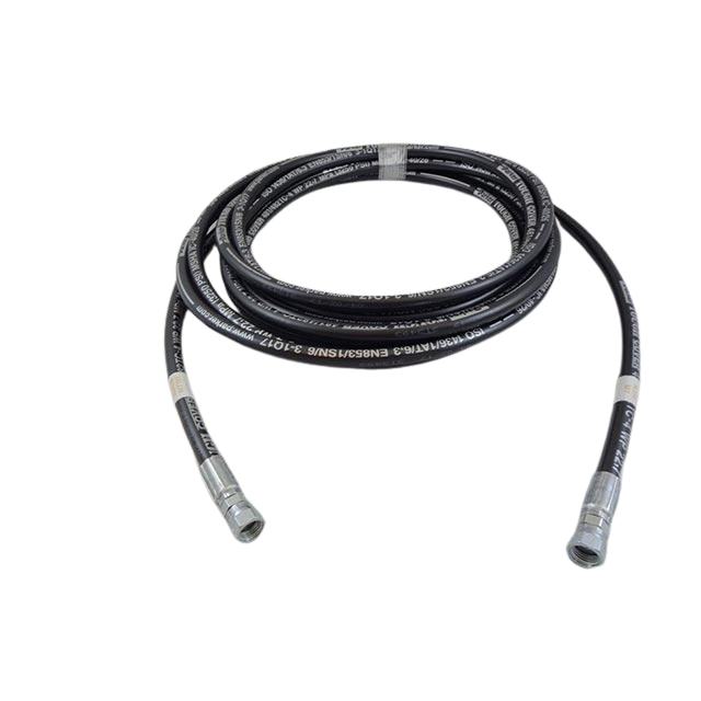 Part Number B02-01-0320 Hose, Hydraulic, #4 X 310In With #4 Fmorfs Str (Master Ret Tee) (Yellow) And #4 Fmorfs Str (Slave Ret) (Yell) fits Haulotte