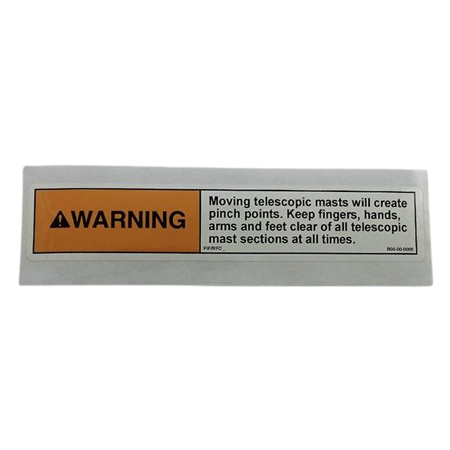 B06-00-0009 Decal-Warn: Moving Tele Mast | Genuine Haulotte