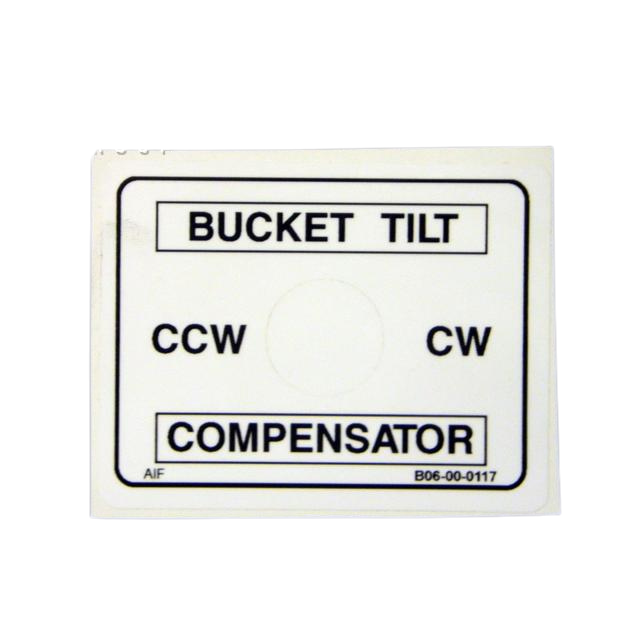 B06-00-0117 Decal-"Bucket Tilt Compens.." | Genuine Haulotte
