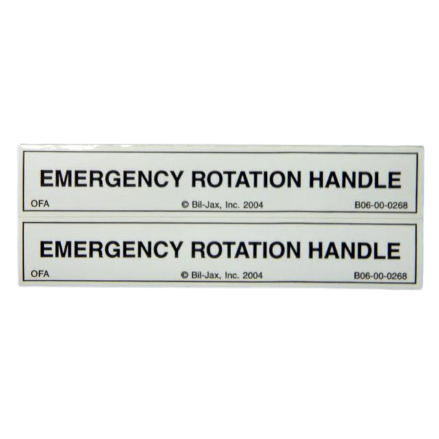 B06-00-0268 Decal-'Emerg Rotation Handle' | Genuine Haulotte