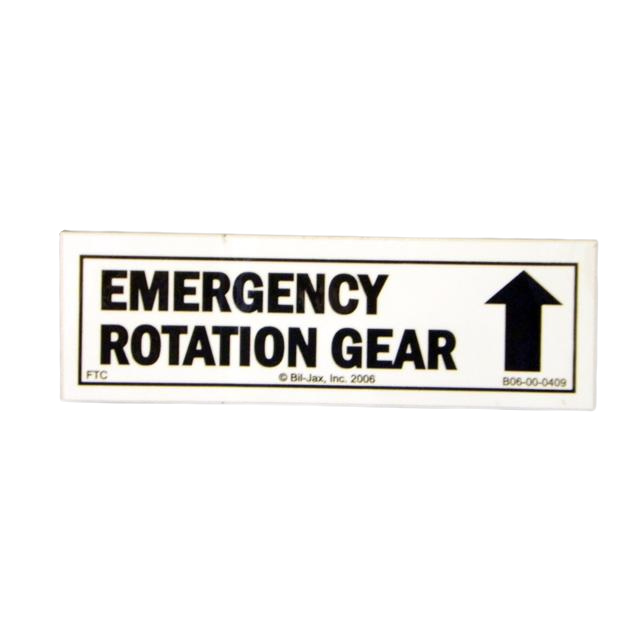 B06-00-0409 Decal-Emer Rota Gear, 4Inwx | Genuine Haulotte
