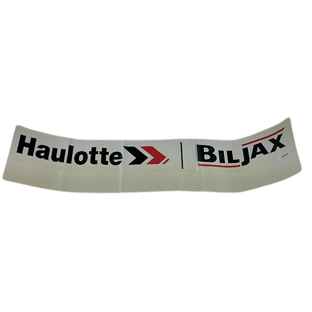 B06-00-0455 Decal-Haulotte Biljax-Black/Red On Clear, 2.5" X 19" | Genuine Haulotte