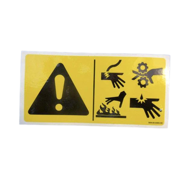 B06-00-0495-CE Decal-Hazards-Ce, 3.25In X 6.25In Black On Yellow Vinyl | Genuine Haulotte