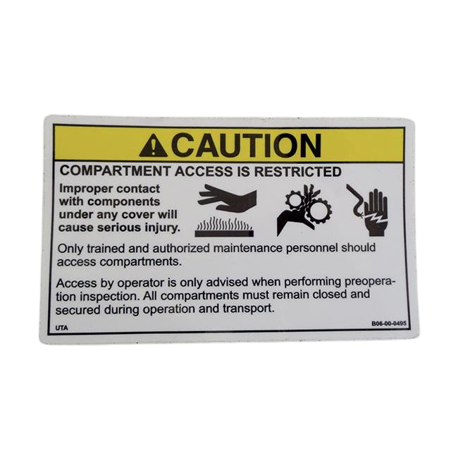 B06-00-0495 Decal-Caution-Compartment Access | Genuine Haulotte