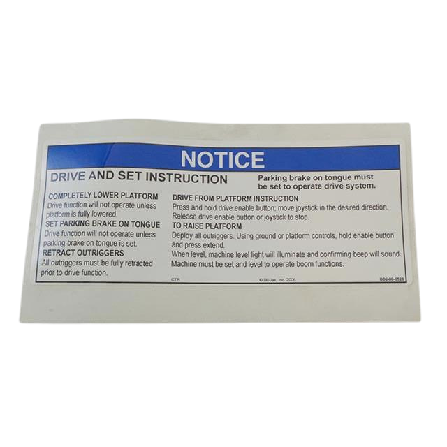 B06-00-0528 Decal-Notice-Drive And Set | Genuine Haulotte