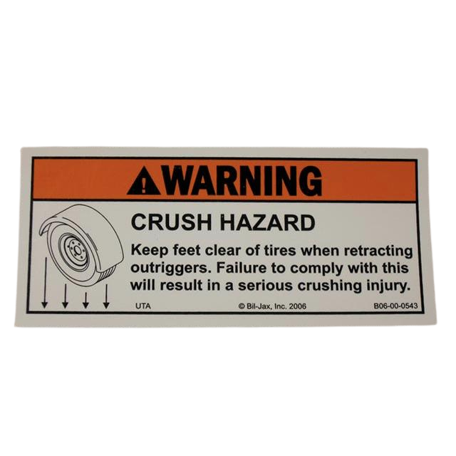 B06-00-0543 Decal-Warning-Crush Hazard | Genuine Haulotte