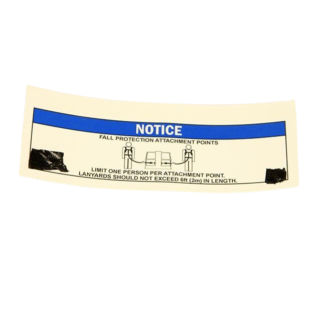 B06-00-0552 Decal-Notice-Lanyard Attach-7.5X2.25, Safety Blue & Black | Genuine Haulotte