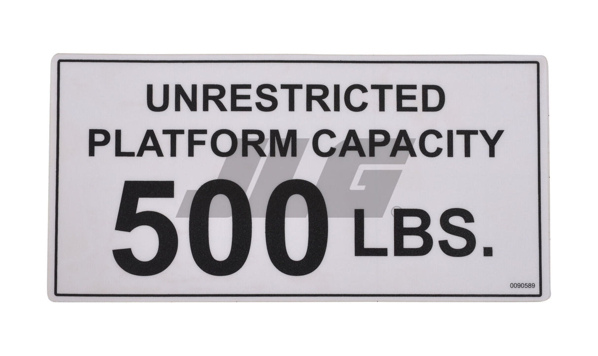 0090589 Decal Platf Capacity 500 | Snorkel