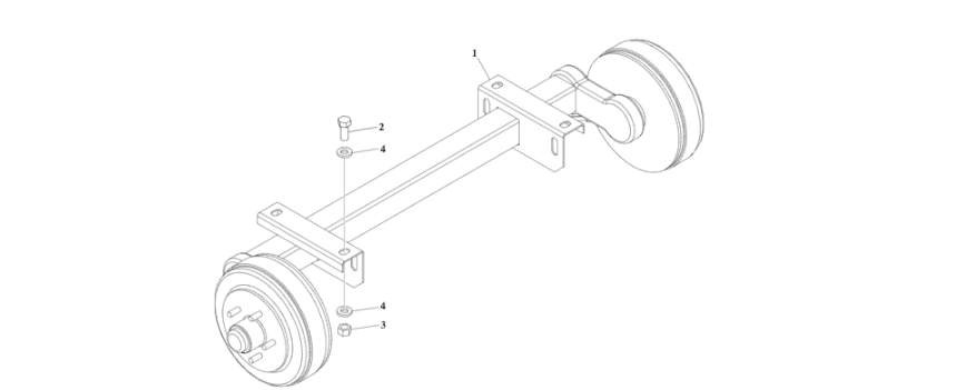0273609 Axle Installation with Hydraulic Brakes diagram of the JLG part number.