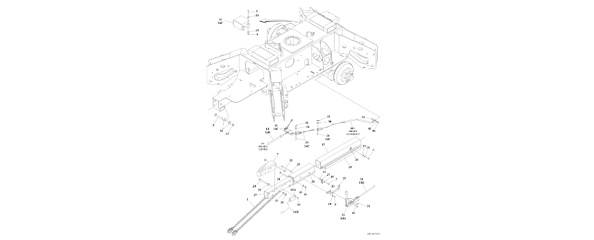 0273654 Axle and Tongue Installation with Electric Brake (2" Ball) diagram of the JLG part number.