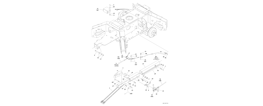 0274767 Axle and Tongue Installation diagram of the JLG part number.