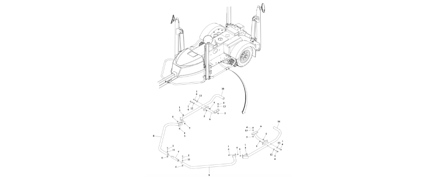 0273680 JLG T350 Side Guard Installation diagram of the JLG part number.