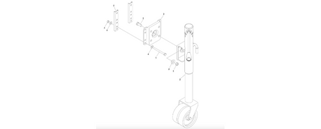 0274308 Towable Jack Installation diagram of the JLG part number.
