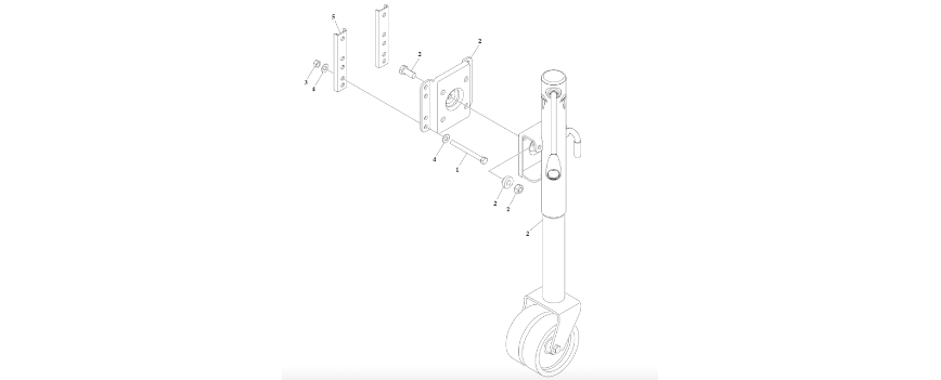 0274308 Towable Jack Installation diagram of the JLG part number.