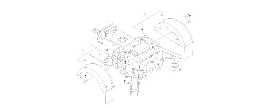 0274433 Fenders Installation (With Mudflaps) diagram of the JLG part number.