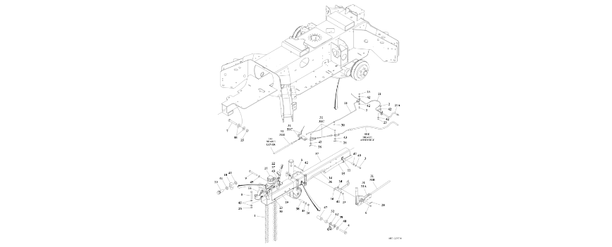 0274766 Axle and Tongue Installation with Hydraulic Brakes diagram of the JLG part number.