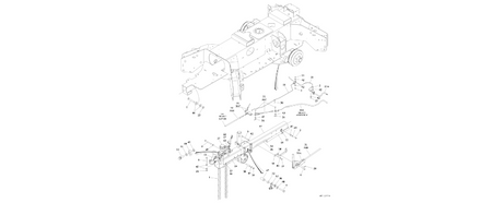 0274766 Axle and Tongue Installation with Hydraulic Brakes diagram of the JLG part number.