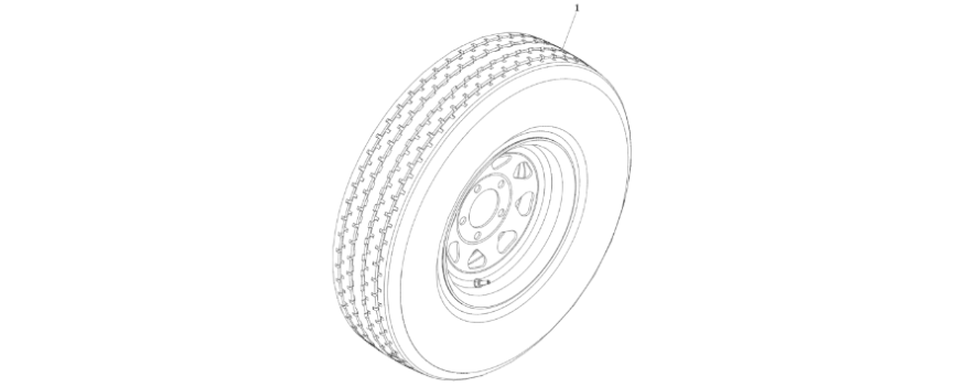 0275210 Tire and Wheel Installation 215-75-r14 diagram of the JLG part number.