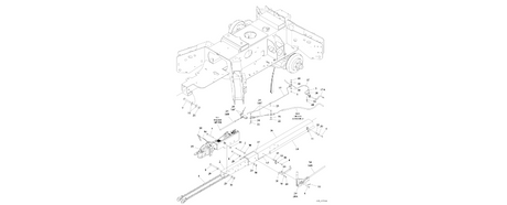 1001243181 Axle and Tongue Installation with Hydraulic Brakes diagram of the JLG part number.