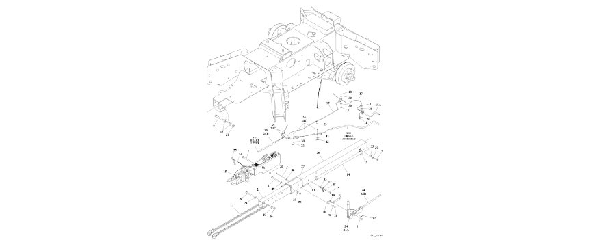 0275908 Axle and Tongue Installation with Hydraulic Brakes (2in ball) diagram of the JLG part number.