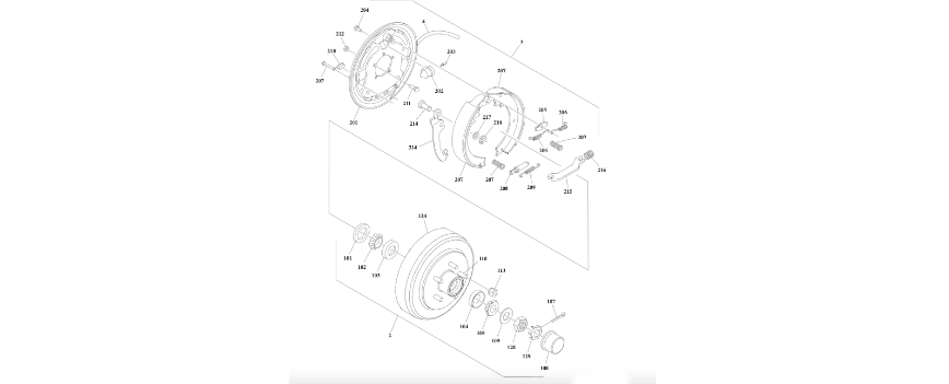 0280154 Torflex Hydraulic Axle Breakdown diagram of the JLG part number.