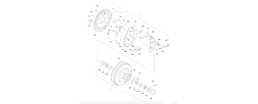 0280155 Torflex Hydraulic Axle Breakdown diagram of the JLG part number.