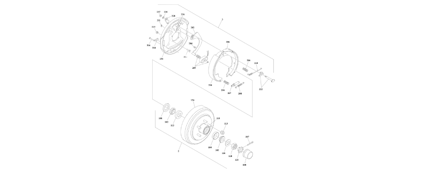 0280158 Torflex Electric Axle Breakdown diagram of the JLG part number.