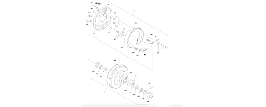 0280159 Torflex Electric Axle Breakdown diagram of the JLG part number.