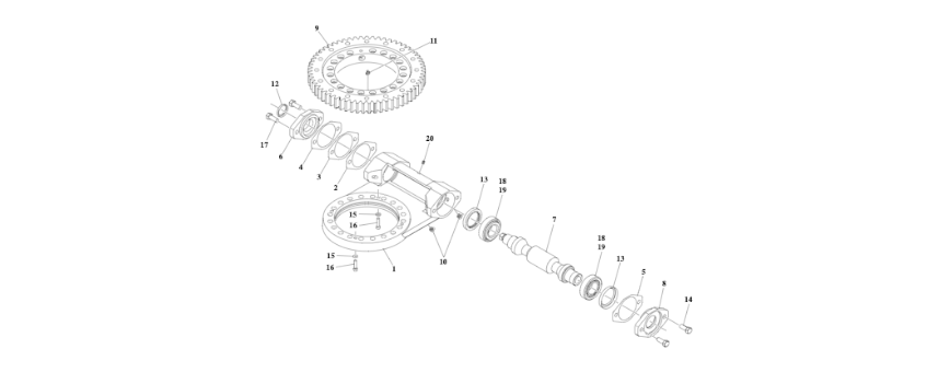 0440285 Turntable Bearing Installation diagram of the JLG part number.