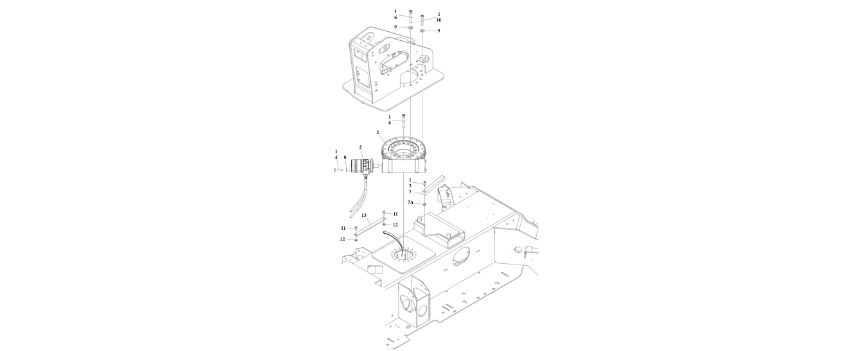 1001153360 Swing Drive and Turntable Bearing Install diagram of the JLG part number.