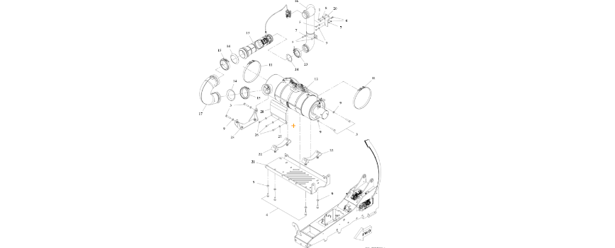 1001160844 Aftertreatment Installation diagram of the JLG part number.