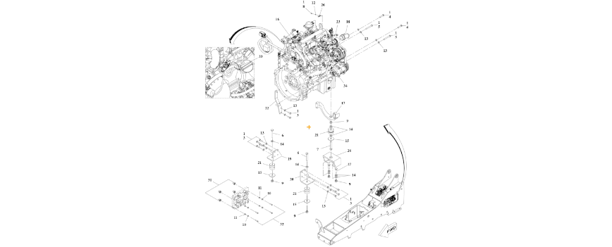 1001160845 Cummins QSF 3.8L T4F Engine Installation diagram of the JLG part number.