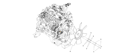 1001165668 Fan Installation diagram of the JLG part number.