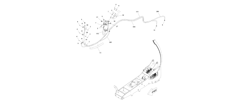 1001165672 Fuel Plumbing Installation diagram of the JLG part number.