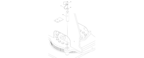 A diagram of JLG part number 1001169496 Turntable Lock Installation.