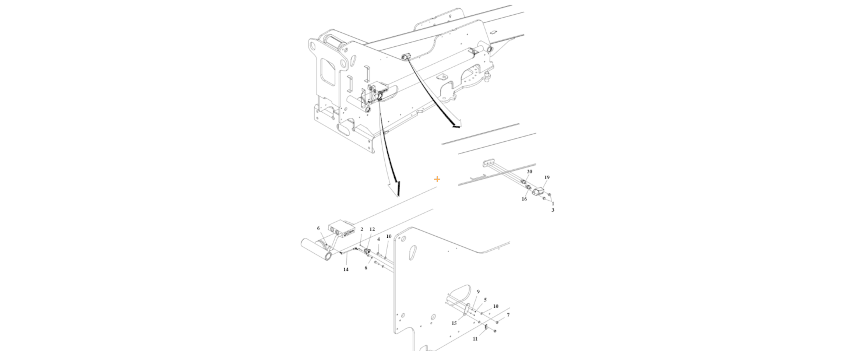 A diagram of JLG part number 1001170642 Transport Switches Installation.