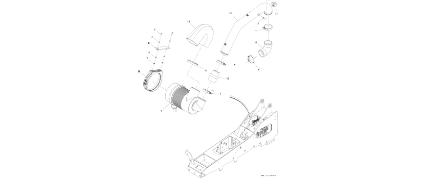 1001185651 Air Cleaner Installation diagram of the JLG part number.