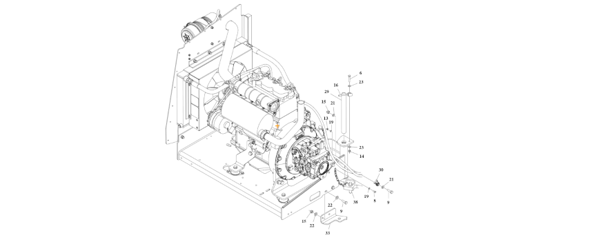 A diagram of JLG part number 1001190868 Engine, (DSL) (Deutz D2011L03).