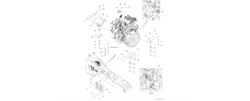 1001196124 Cummins QSF 3.8L 74HP Engine diagram of the JLG part number.