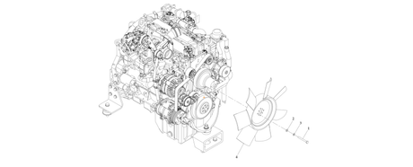 1001196736 Fan Installation diagram of the JLG part number.