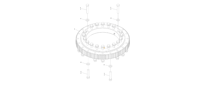 A diagram of JLG part number 1001202494 Turntable Bearing Installation.