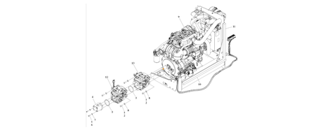A diagram of JLG part number 1001214459 Engine, Deutz T4F D2.9L4 49HP.