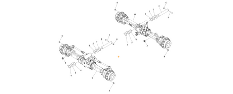 1001229919 Axle Installation for 74HP Skytrak diagram of the JLG part number.