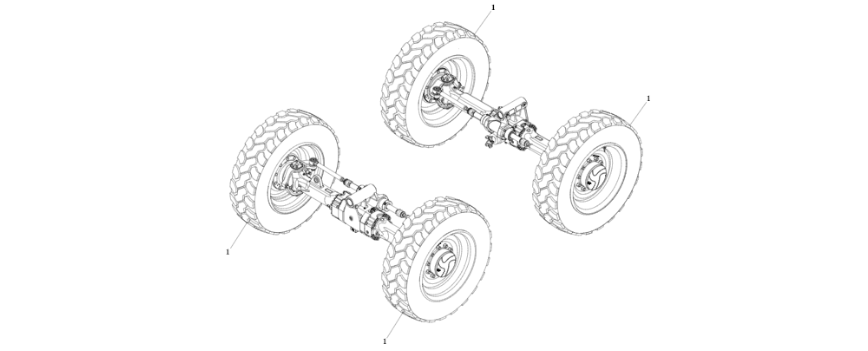1001222215 Tire Set 370/75-28 Foam diagram of the JLG part number.
